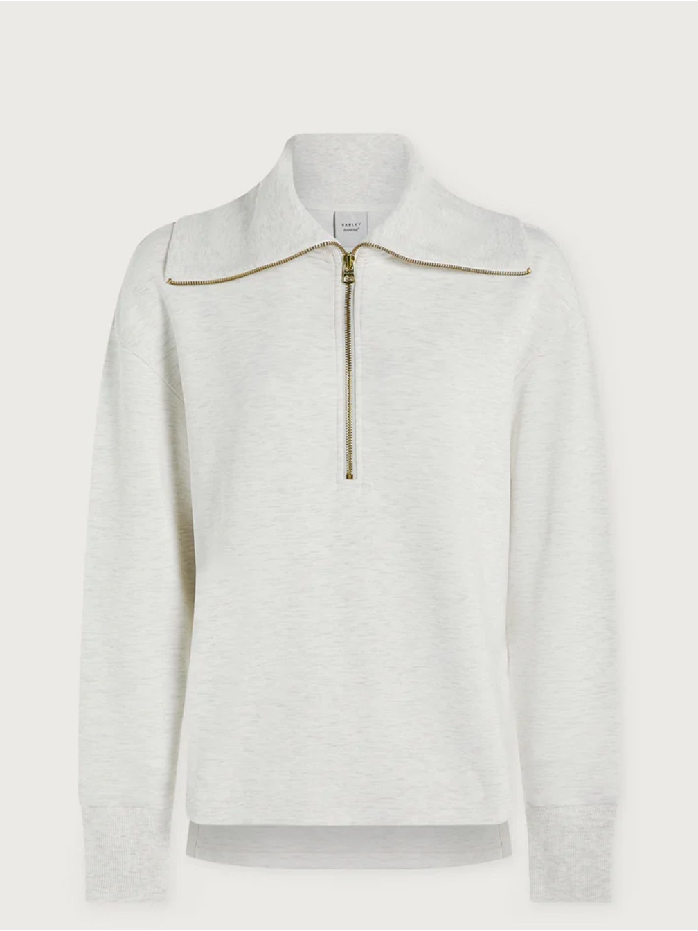 Varley Larson Half Zip Pullover In Ivory Marl